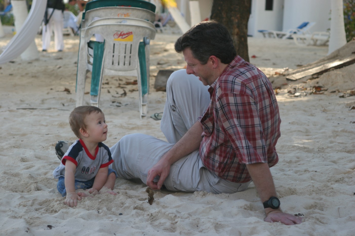 me and daddy in the sand